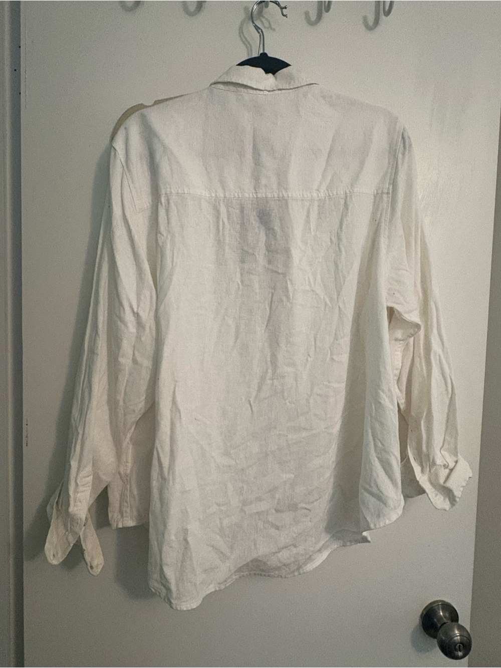 Universal Thread Off-White Linen Button Front Shirt - Picture 3 of 3